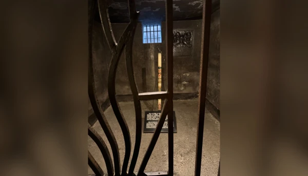 Cell 18, basement of Block 11, at Auschwitz Birkenau concentration camp where St. Maximilian Kolbe and his comrades were starved to death. Credit: Joe Passmore