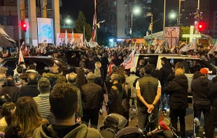 Lebanese Christians celebrate the fall of the Assad regime in Syria on Dec. 8, 2024. Credit: Jean Bou Assi