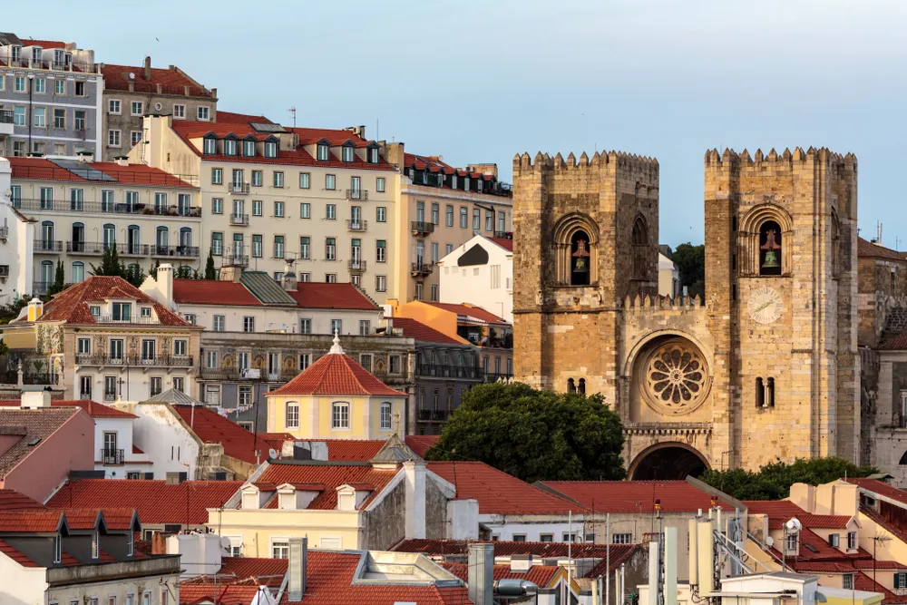 Lisbon cityscape with typical houses and Lisbon Cathedral (Sé de Lisboa).?w=200&h=150