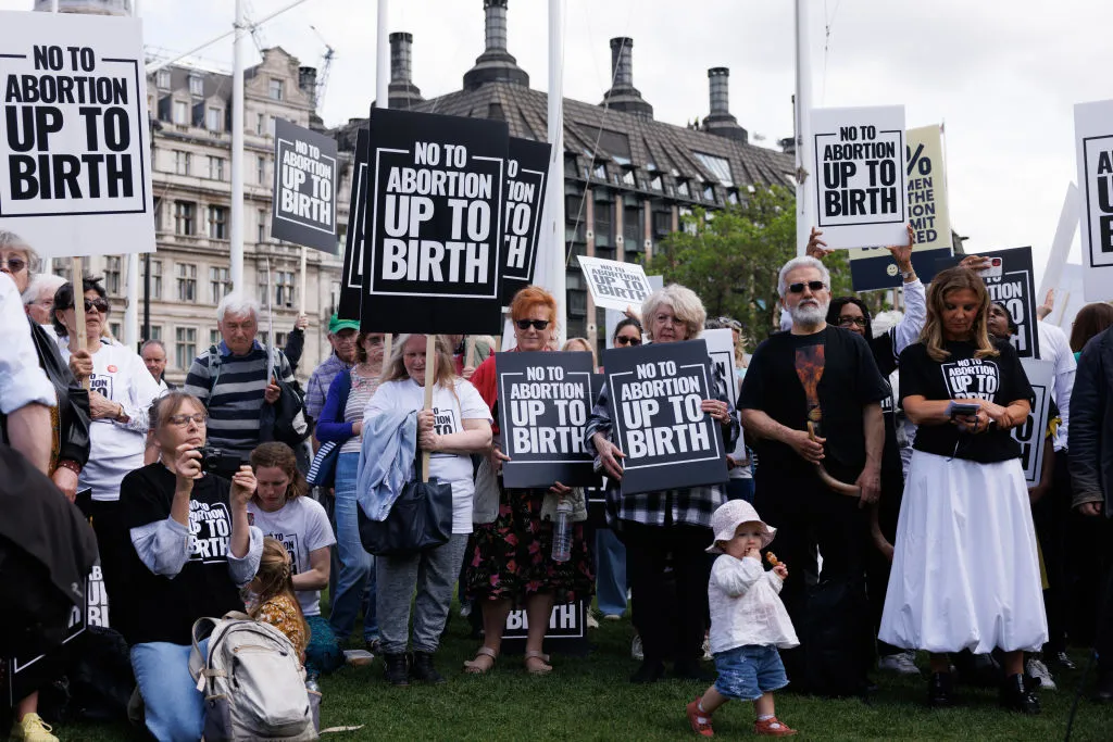 Representatives from the pro-life movement and their supporters gather to demonstrate in Parliament Square on May 15, 2024, in London.?w=200&h=150