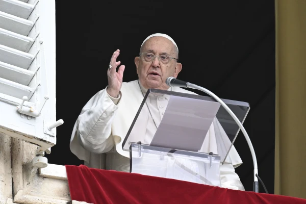 Pope Francis delivers the Angelus address at St. Peter's Square on the feast of the Baptism of the Lord, Sunday, Jan. 12, 2025. Credit: Vatican Media