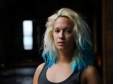 Activist Marguerite Stern poses for a picture in an artist squat in Paris on Sept. 6, 2019.