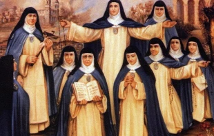 A painting depicts 10 members of the Order of the Immaculate Conception who were martyred in Spain in 1936. Credit: Public domain, via Wikimedia Commons