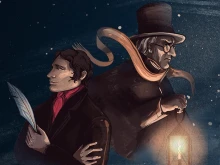 The cover image for the podcast “A Christmas Carol: An Audio Advent Calendar,” produced by The Merry Beggars.