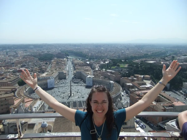 Michelle Duppong at St. Peter's Basilica in Vatican City. Credit: FOCUS Catholic