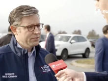 House Speaker Mike Johnson speaks with EWTN News in Bethlehem, Pennsylvania on Election Day, Nov. 5, 2024.