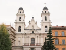 The Catholic Cathedral of the Most Holy Name of the Blessed Virgin Mary in Minsk, Belarus.