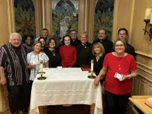 Gianna Emanuela Molla joins a private birthday dinner for Cheryl Calire at The St. Joseph Chapel at the Mother Teresa Home.