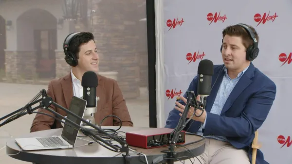 Director David Henrie (left) and producer John Blanford (right) speak with Deacon Charlie Echeverry at the Napa Institute's annual conference. Credit: EWTN News Nightly Interview Screenshot/EWTN News