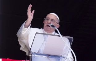 Pope Francis addresses the crowd gathered in St. Peter's Square for his Angelus address on Aug. 25, 2024. Credit: Vatican Media