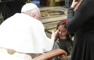 Pope Francis meeting with the Italian Union of the Blind and Visually Impaired at the Vatican, Dec. 12, 2022 Vatican Media