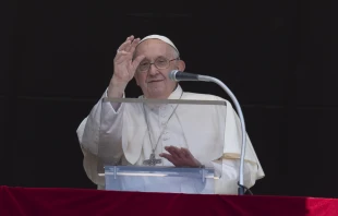 Pope Francis waves to the crowd in St. Peter's Square during his Angelus address on June 25, 2023. Vatican Media