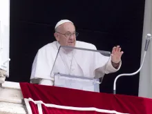 Pope Francis waves to the crowd gathered in St. Peter's Square to hear his Angelus address on Sunday, June 9, 2024.