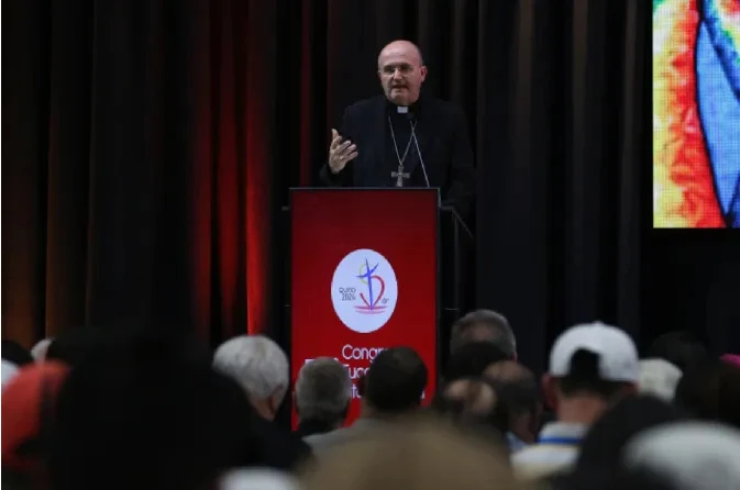 “Conversion is a forgetting of ourselves, it is to stop pretending to be the center of the universe… and saying: ‘Lord, sit down, now the center is going to be you’” Bishop Munilla said during his Sept. 11, 2024, presentation at the International Eucharistic Congress.?w=200&h=150