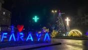 Christmas tree and Nativity scene in Faraya's Public Square, a town in the Keserwan District of Mount Lebanon, in November 2024.