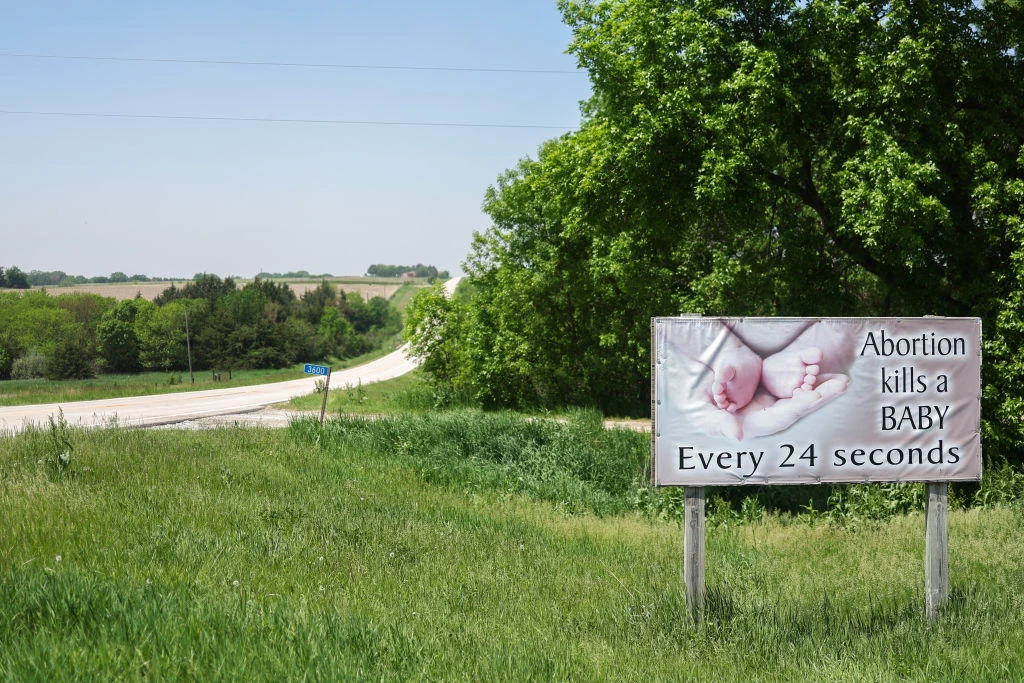 A pro-life sign is seen on a roadside in Agnew, Nebraska, on May 14, 2024.?w=200&h=150