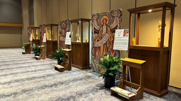 The reliquary chapel at the 2024 National Eucharistic Congress in Indianapolis. Credit: Ursula Murua/ EWTN News