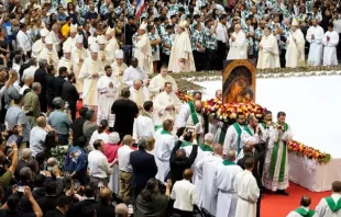 The Mass was celebrated at the Barclays Center in Brooklyn, New York. Credit: Gregory A. Shemitz, courtesy DeSales Media Group