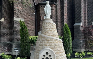 Our Lady of Lebanon Maronite Catholic Church in Toronto replaced a vandalized statue of Mary with a replica of the Lebanese shrine Our Lady of Lebanon in Harissa on Sept. 11, 2022. Photo credit: Our Lady of Lebanon Maronite Catholic Church