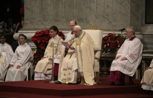 Pope Francis presides over the first papal Mass of the new year on Jan. 1, 2023, in St. Peter's Basilica in Rome. Alan Köppschall/EWTN Vatican