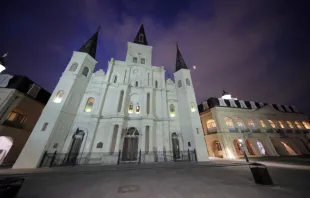 The St. Louis Cathedral, the oldest Catholic cathedral in continual use in the United States, on April 9, 2020, in New Orleans. Credit: Chris Graythen/Getty Images