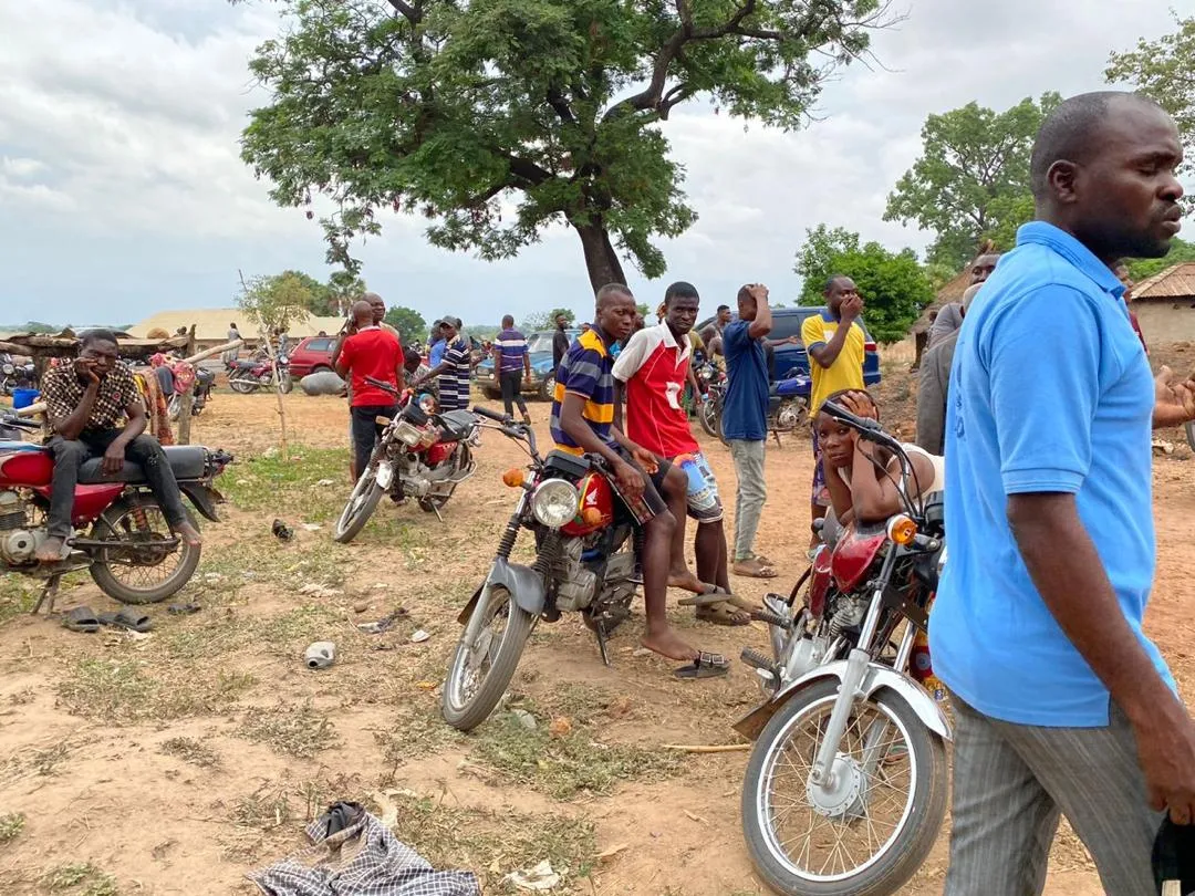 Residents of Ngbam, Benue state, Nigeria, on April 8, 2023, the day after gunmen killed at least 43 people and injured another 40.?w=200&h=150