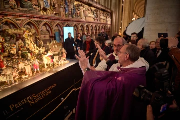 Notre Dame Nativity scene blessing