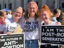 Young people were among the crowds gathered in downtown Columbus, Ohio, on Oct. 4, 2024, for the Ohio March for Life, the first such gathering to be held in the state since Ohio voters approved a sweeping constitutional amendment to expand abortion.