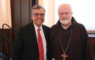 Dr. Peter Kilpatrick, president of The Catholic University, of America and Cardinal Sean O'Malley. Credit: The Catholic University of America