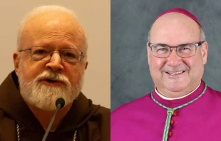 Cardinal Seán O’Malley and Archbishop-elect Richard Henning. Credit: Credit: Daniel Ibañez/CNA; Diocese of Rockville Centre