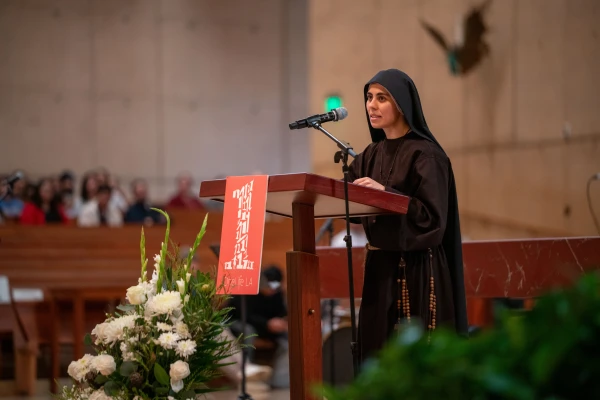 Among the other speakers at OneLife LA was Sister Maria Goretti of the Sisters Poor of Jesus Christ, a religious community headquartered in Brazil. “It continually amazes me how many people, particularly young people, turn out in support of life, especially that of the unborn,” she said. “These participants are the light of Christ for those who are in darkness, this year especially those who have lost their homes.” Credit: Photo courtesy of the Archdiocese of Los Angeles