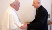 Pope Francis meets with the prelate of Opus Dei, Monsignor Fernando Ocáriz, at the Vatican on June 24, 2024.