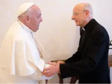 Pope Francis meets with the prelate of Opus Dei, Monsignor Fernando Ocáriz, at the Vatican on June 24, 2024.
