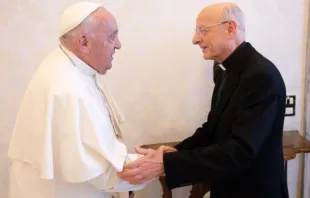 Pope Francis meets with the prelate of Opus Dei, Monsignor Fernando Ocáriz, at the Vatican on June 24, 2024. Credit: Vatican Media