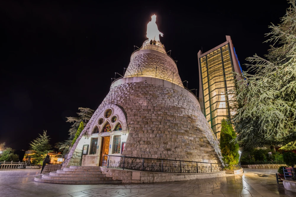 Our Lady of Lebanon in Harissa, Lebanon, where a towering statue of the Virgin Mary overlooks the Mediterranean.?w=200&h=150