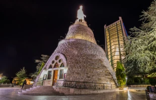 Our Lady of Lebanon in Harissa, Lebanon, where a towering statue of the Virgin Mary overlooks the Mediterranean. Credit: paul saad/Shutterstock