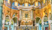 Inside the Shrine of the Blessed Virgin Mary of the Holy Rosary in Pompeii, Italy.