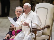 Pope Francis continued a series of lessons on the Holy Spirit during his weekly meeting with the public in the Vatican's Paul VI Hall on Aug. 21, 2024.