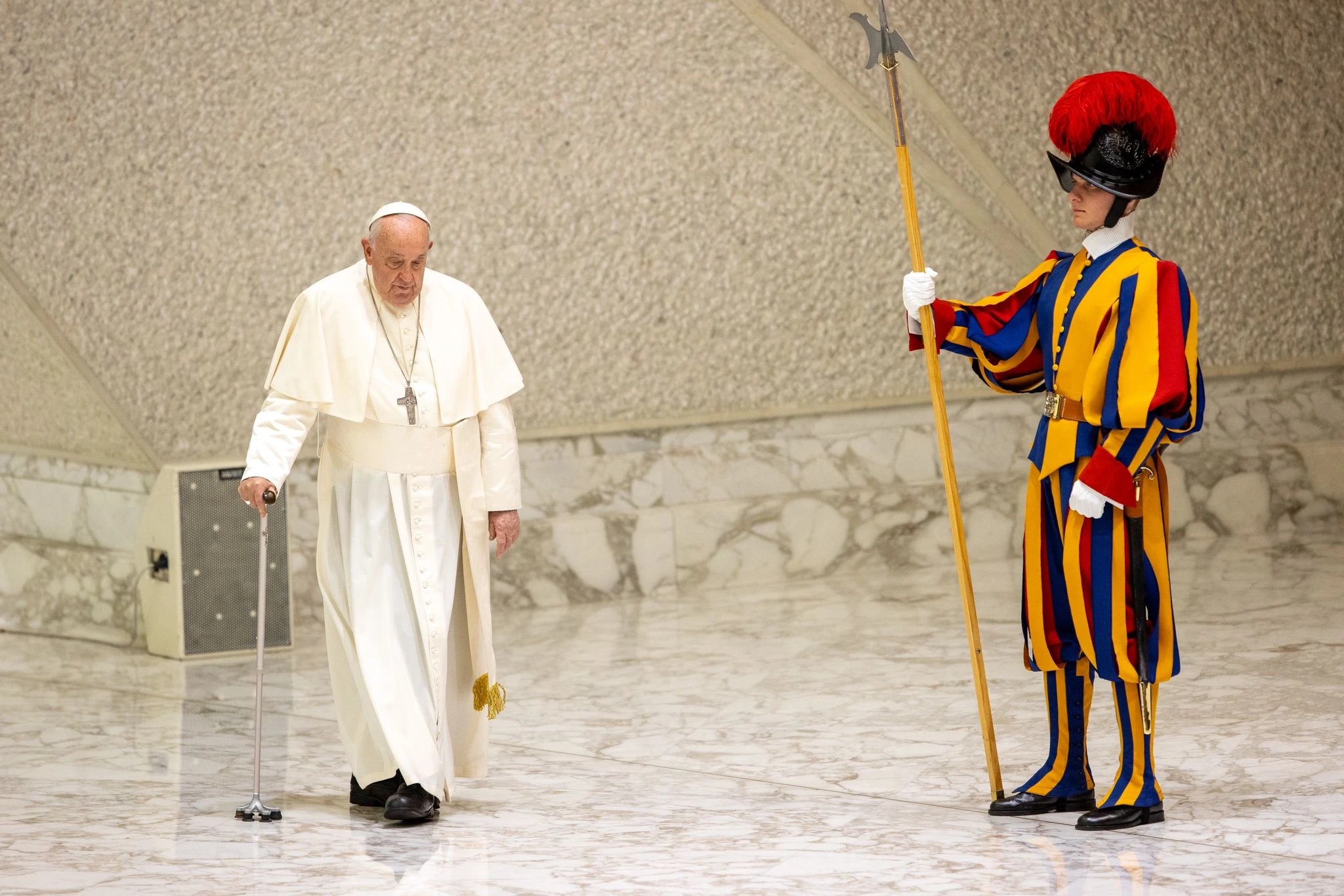 Pope Francis meets wrongly-imprisoned Italian man freed after 33 years behind bars