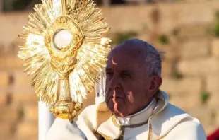 On the solemnity of Corpus Christi,  the Eucharist — the real presence of Christ — is given public and solemn adoration, love, and gratitude. Credit: Daniel Ibáñez/EWTN News