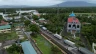 An aerial view shows a long line of trucks stranded along a flooded highway caused by heavy rains brought about by Tropical Storm Trami in Nabua town, Camarines Sur province, South of Manila, Philippines, on Oct. 23, 2024.