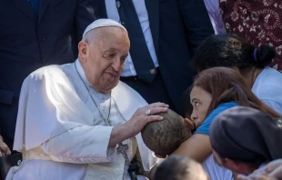 Pope Francis blesses children at the Irmas Alma School in Timor-Leste on Tuesday, Sept. 10, 2024 Credit: Daniel Ibáñez/CNA