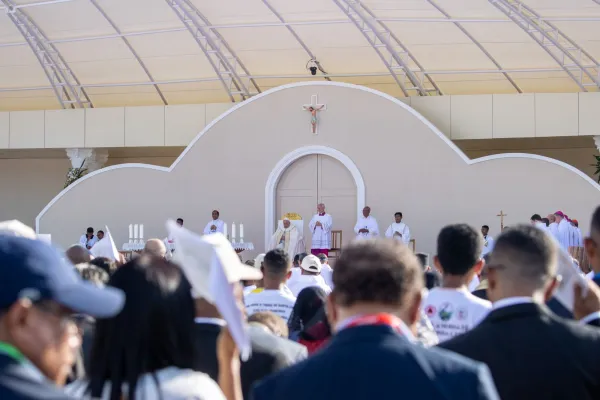 Pope Francis celebrates Mass at the Esplanade of Taci Tolu in Dili, Timor-Leste, Tuesday, Sept. 10, 2024. Credit: Daniel Ibáñez/CNA