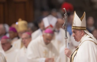 Pope Francis presides at a memorial Mass of St. John XXIII, which also marks the 60th anniversary of the beginning of the Second Vatican Ecumenical Council, at St. Peter's Basilica on Oct. 11, 2022. Daniel Ibáñez/CNA