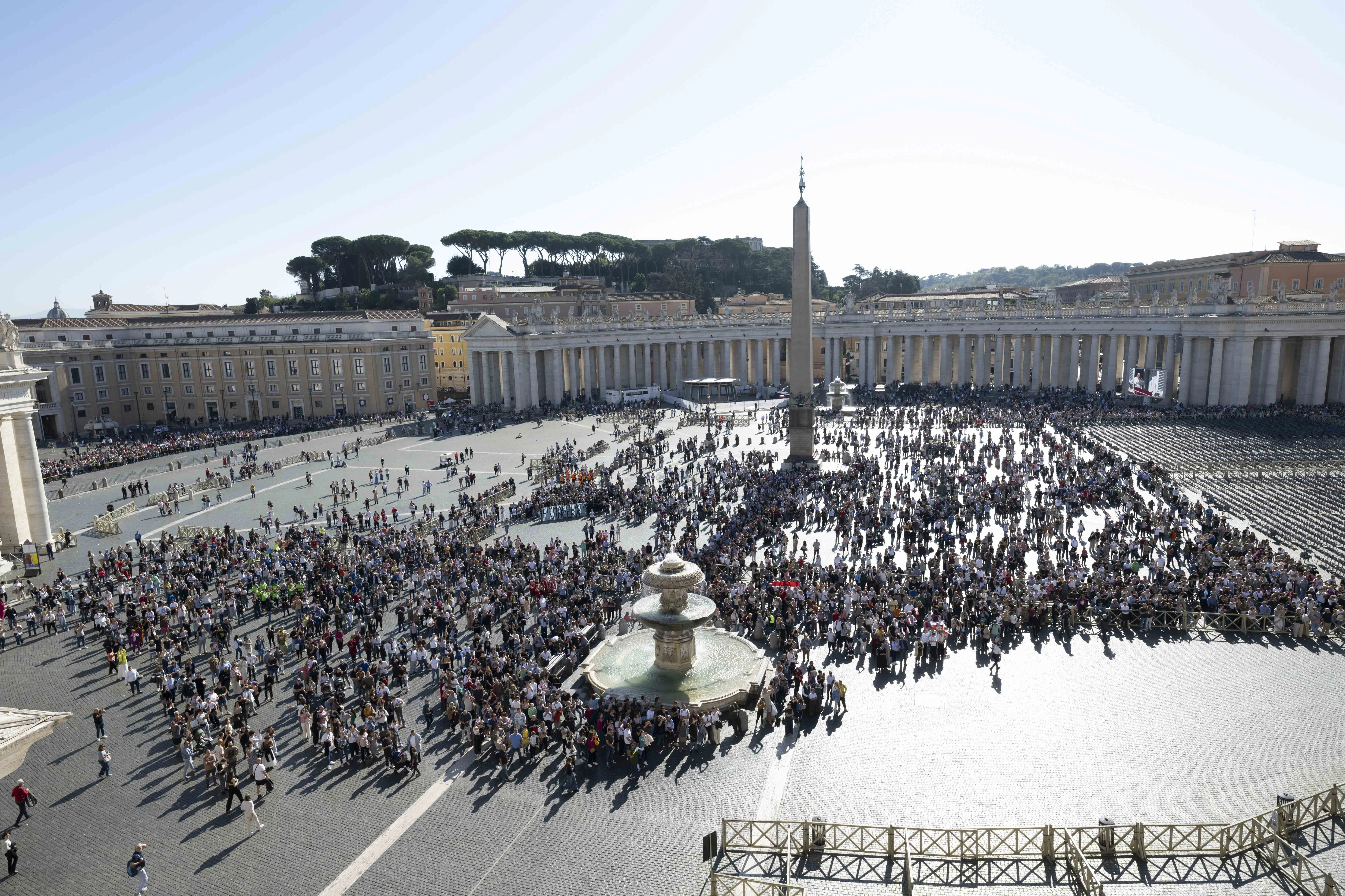 Pilgrims gather throughout a sunny St. Peter’s Square for Pope Francis’ Angelus address on the solemnity of All Saints, Nov. 1, 2024, at the Vatican.?w=200&h=150