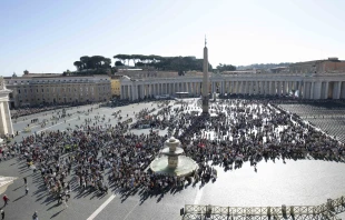 Pilgrims gather throughout a sunny St. Peter’s Square for Pope Francis’ Angelus address on the solemnity of All Saints, Nov. 1, 2024, at the Vatican. Credit: Vatican Media