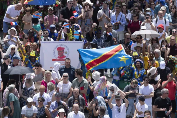 Pilgrims gather in St. Peter’s Square for Pope Francis’ Angelus address on Sunday, June 16, 2024. Credit: Vatican Media