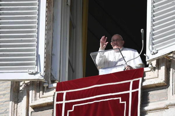 Pope Francis leads the Angelus prayer and delivers an address from a window in the Apostolic Palace on Dec. 26, 2024, at the Vatican. Credit: Vatican Media