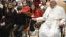 Pope Francis meets with members of the Italian Union of Blind and Partially Sighted People on Jan. 3, 2025, in Clementine Hall at the Vatican.