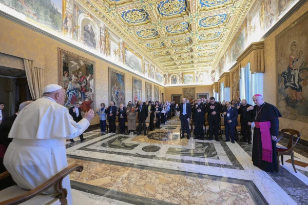 Pope Francis meets with participants of Italy’s Educational Commitment Movement of Catholic Action (MIEAC) national congress on Oct. 31, 2024, at a private audience held in the Vatican. Credit: Vatican Media